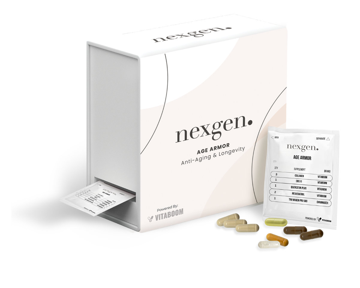 NexGenHealth AgeArmor BoxPacketPills mockup license confirmed